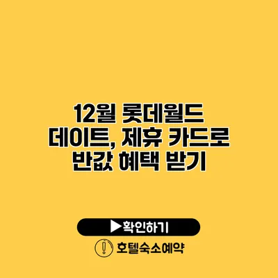 12월 롯데월드 데이트, 제휴 카드로 반값 혜택 받기