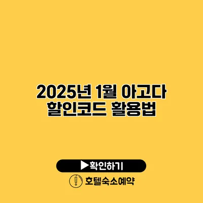 2025년 1월 아고다 할인코드 활용법