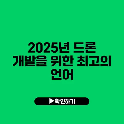 2025년 드론 개발을 위한 최고의 언어