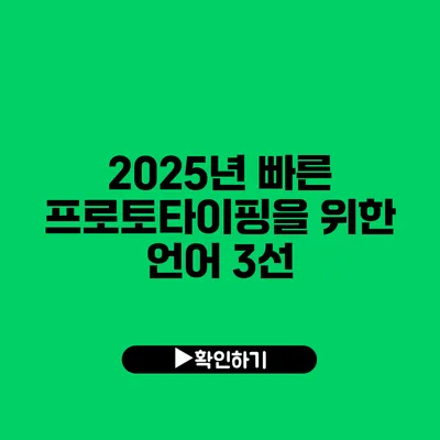 2025년 빠른 프로토타이핑을 위한 언어 3선