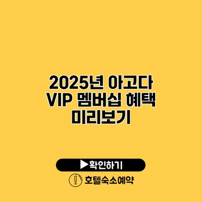 2025년 아고다 VIP 멤버십 혜택 미리보기