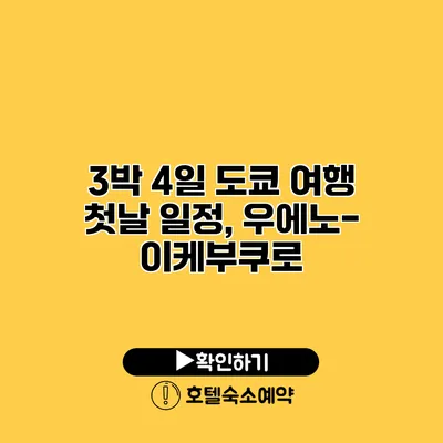 3박 4일 도쿄 여행 첫날 일정, 우에노-이케부쿠로