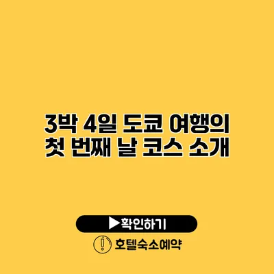 3박 4일 도쿄 여행의 첫 번째 날 코스 소개