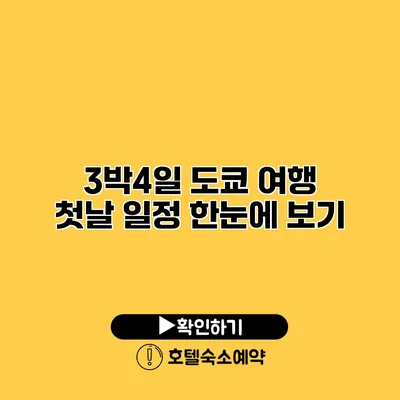 3박4일 도쿄 여행 첫날 일정 한눈에 보기