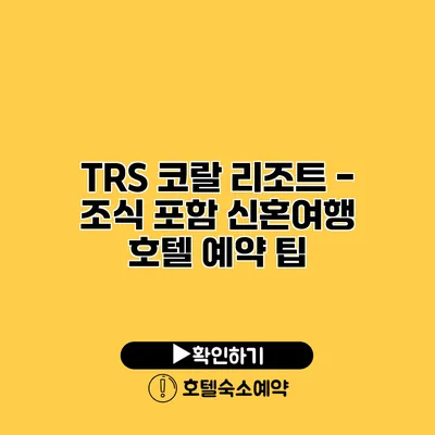 TRS 코랄 리조트 - 조식 포함 신혼여행 호텔 예약 팁