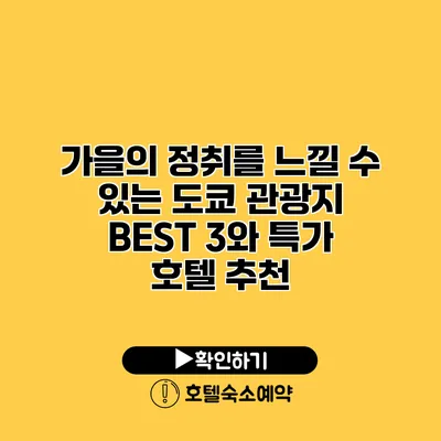 가을의 정취를 느낄 수 있는 도쿄 관광지 BEST 3와 특가 호텔 추천