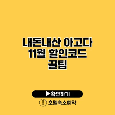 내돈내산 아고다 11월 할인코드 꿀팁