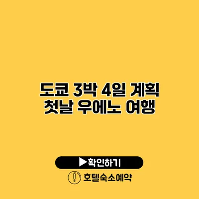 도쿄 3박 4일 계획 첫날 우에노 여행