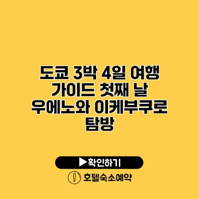 도쿄 3박 4일 여행 가이드 첫째 날 우에노와 이케부쿠로 탐방