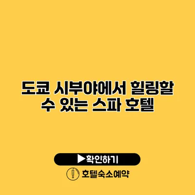 도쿄 시부야에서 힐링할 수 있는 스파 호텔