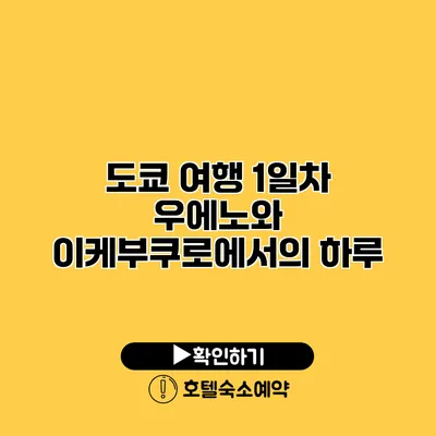 도쿄 여행 1일차 우에노와 이케부쿠로에서의 하루