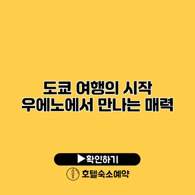 도쿄 여행의 시작 우에노에서 만나는 매력