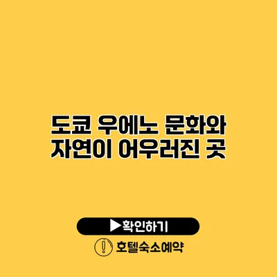 도쿄 우에노 문화와 자연이 어우러진 곳