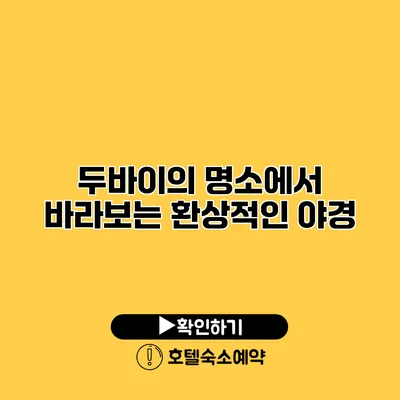 두바이의 명소에서 바라보는 환상적인 야경