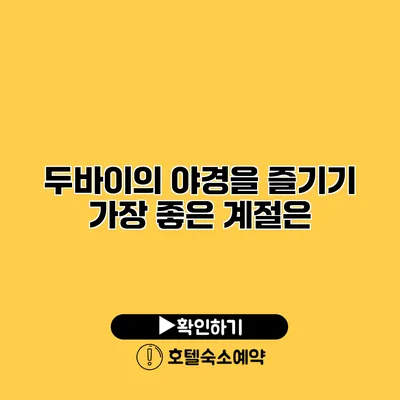 두바이의 야경을 즐기기 가장 좋은 계절은?