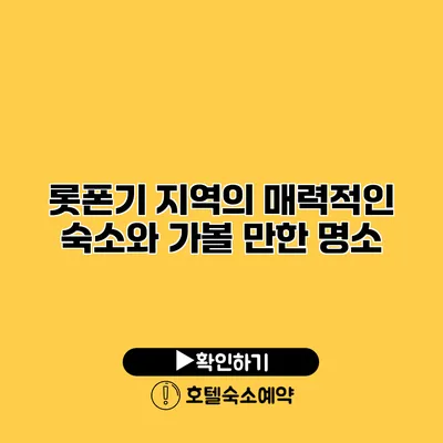 롯폰기 지역의 매력적인 숙소와 가볼 만한 명소