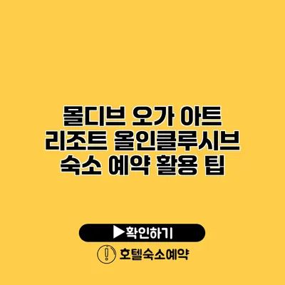 몰디브 오가 아트 리조트 올인클루시브 숙소 예약 활용 팁