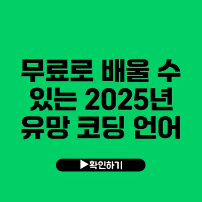 무료로 배울 수 있는 2025년 유망 코딩 언어