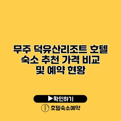 무주 덕유산리조트 호텔 숙소 추천 가격 비교 및 예약 현황