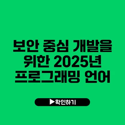 보안 중심 개발을 위한 2025년 프로그래밍 언어