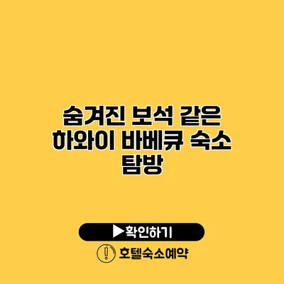 숨겨진 보석 같은 하와이 바베큐 숙소 탐방