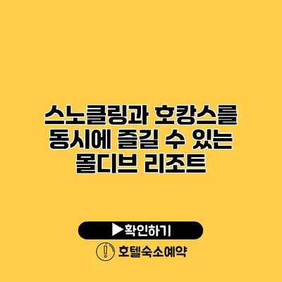 스노클링과 호캉스를 동시에 즐길 수 있는 몰디브 리조트