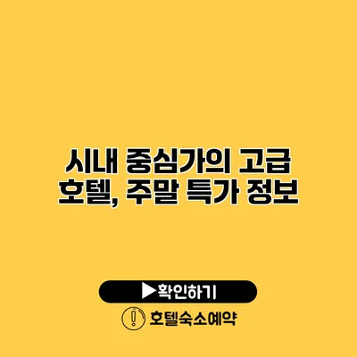 시내 중심가의 고급 호텔, 주말 특가 정보