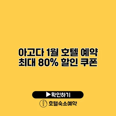 아고다 1월 호텔 예약 최대 80% 할인 쿠폰