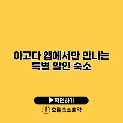 아고다 앱에서만 만나는 특별 할인 숙소