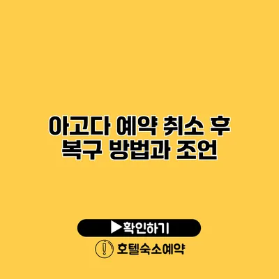 아고다 예약 취소 후 복구 방법과 조언