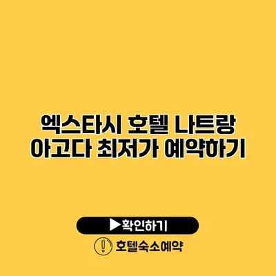 엑스타시 호텔 나트랑 아고다 최저가 예약하기