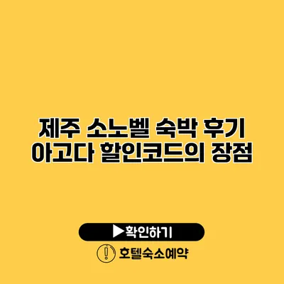 제주 소노벨 숙박 후기 아고다 할인코드의 장점