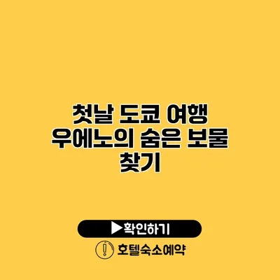 첫날 도쿄 여행 우에노의 숨은 보물 찾기