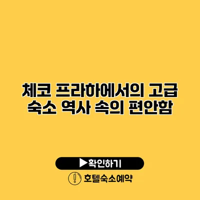 체코 프라하에서의 고급 숙소 역사 속의 편안함