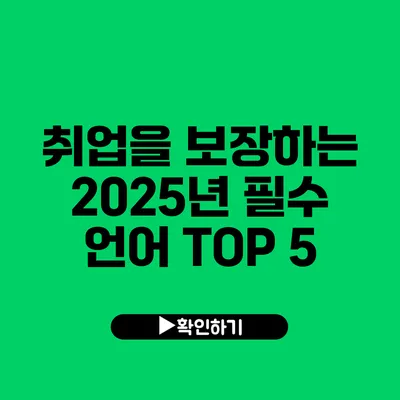 취업을 보장하는 2025년 필수 언어 TOP 5