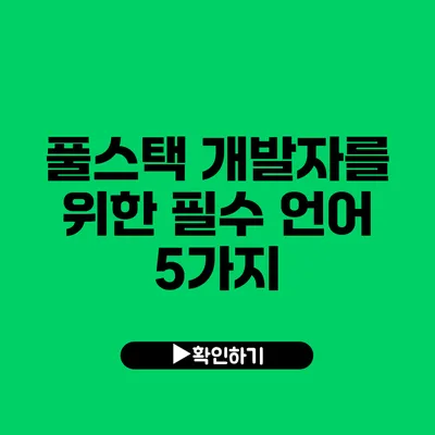 풀스택 개발자를 위한 필수 언어 5가지