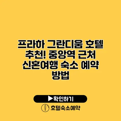 프라하 그란디움 호텔 추천! 중앙역 근처 신혼여행 숙소 예약 방법