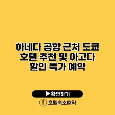 하네다 공항 근처 도쿄 호텔 추천 및 아고다 할인 특가 예약