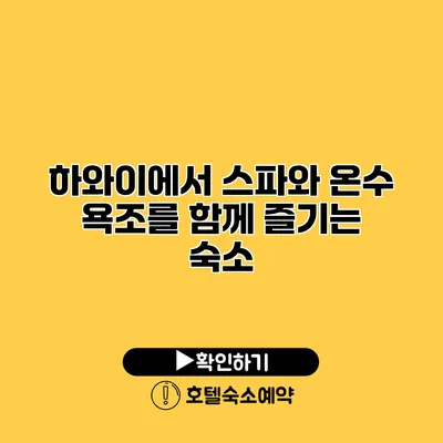 하와이에서 스파와 온수 욕조를 함께 즐기는 숙소