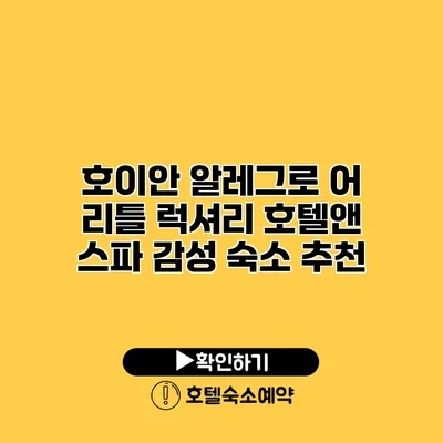 호이안 알레그로 어 리틀 럭셔리 호텔앤 스파 감성 숙소 추천