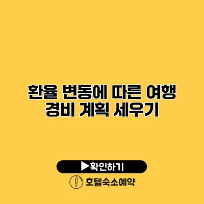 환율 변동에 따른 여행 경비 계획 세우기