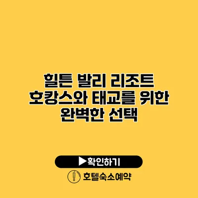 힐튼 발리 리조트 호캉스와 태교를 위한 완벽한 선택