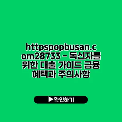 https://popbusan.com/28733 - 독신자를 위한 대출 가이드: 금융 혜택과 주의사항