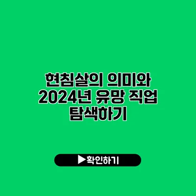 현침살의 의미와 2024년 유망 직업 탐색하기